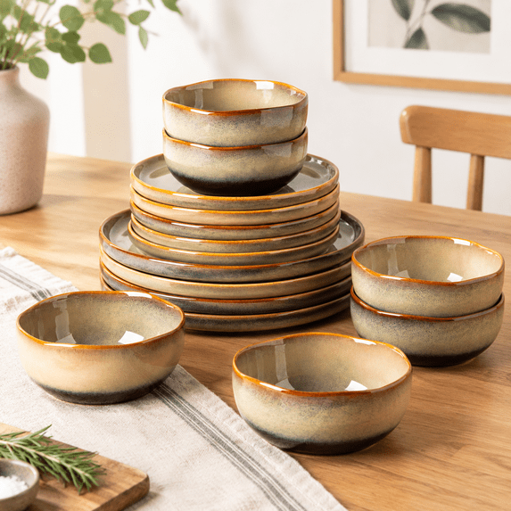 Ceramic Dinnerware Set For 6 18-piece Plates And - Walmart.com