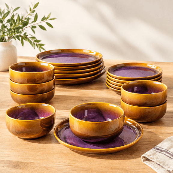 Ceramic Dinnerware Set For 6 18-piece Plates And