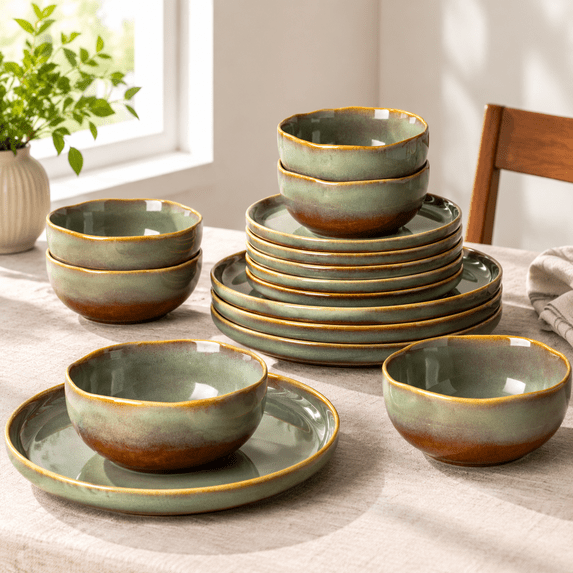 Ceramic Dinnerware Set For 6 18-piece Plates And - Walmart.com