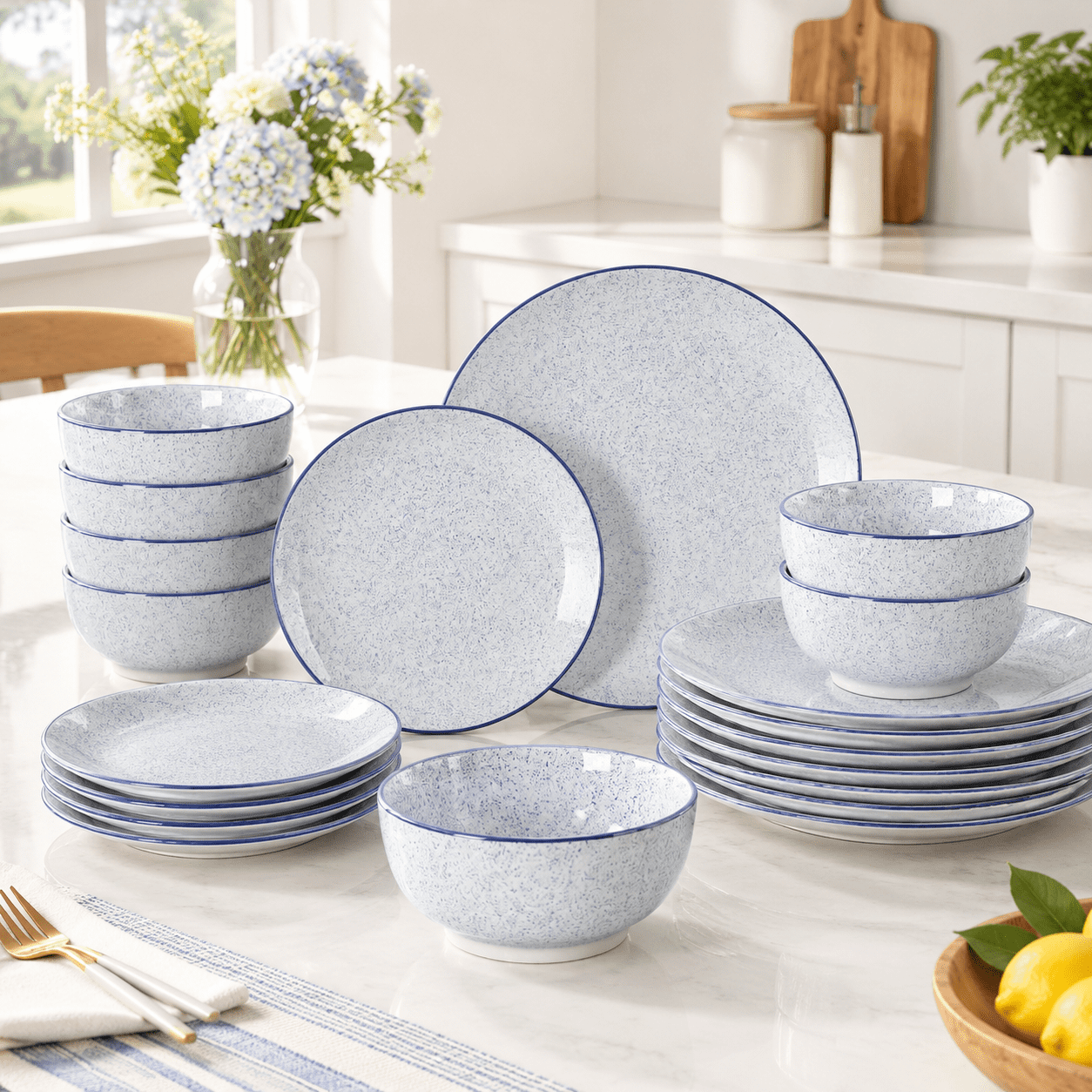 Ceramic Dinnerware Set Service Of 8 24 Plate And - Walmart.com