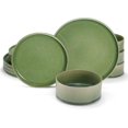 thumbnail image 1 of Vase and Vessel Ceramic Dinnerware Set, 12 Piece, Moss Green, Service for 4, Hearthstone Collection, 1 of 7