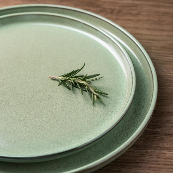Ceramic Dinnerware Sets for 4, 12 Pieces Stoneware Plates and Bowls Sets, Scratch Resistant Dishes, Dishwasher & Microwave Safe-Pastel Green