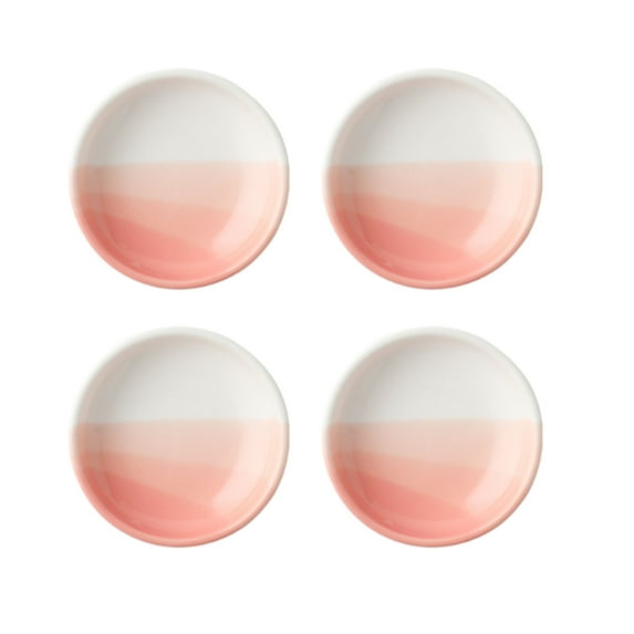 Ceramic Dip Bowl Set, Condiments Server Dishes, Dishes Small Sauce Bowls Cups For Sushi Appetizer Serving Tray-pink-set of 4