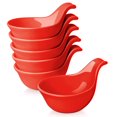 thumbnail image 1 of Ceramic Dipping Bowls, Small Bowls for Dipping with Handle, Condiment Cups Soy Sauce Dish, Porcelain Ramekins, Sauce Holders, Containers for Small Side Dishes Dips - 3 oz, Set of 6, Red, 1 of 8