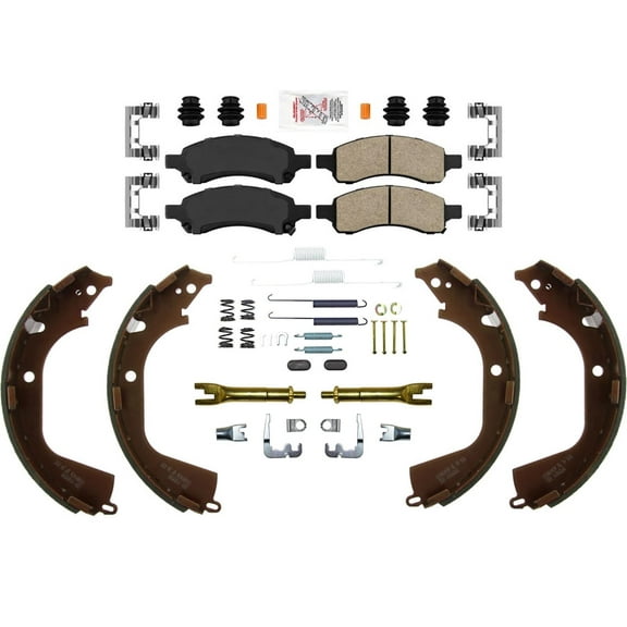 Ceramic Disc Brake Pads Hardware Brake Shoes Adjusters For GMC Canyon 2009-2012