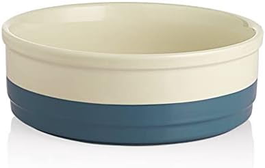 Ceramic Dog Bowls, Dog Food Dish for Large Dogs and Cat, Heavy Duty Porcelain Pet Bowl for Canned Food and Water 78 Fl Oz （Fog Blue）