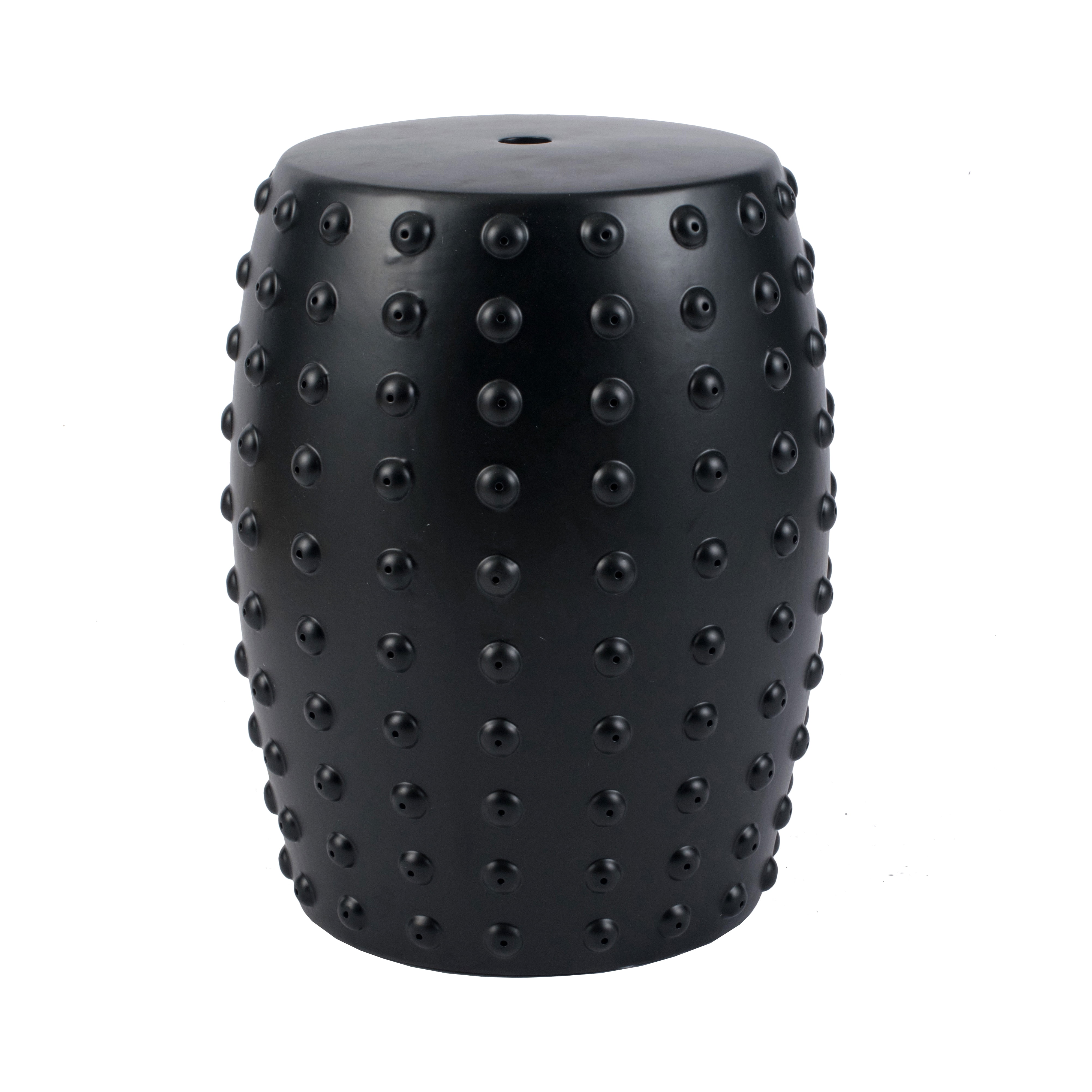 Ceramic Dotted Stool Gloss Black Walmart
