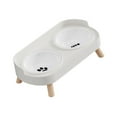 thumbnail image 1 of Ceramic Double Bowl Feeder For Pet Heat Resistant Cats Dog Elevated Dish NonSlip Stand And Water Bowls For Home Use, 1 of 9