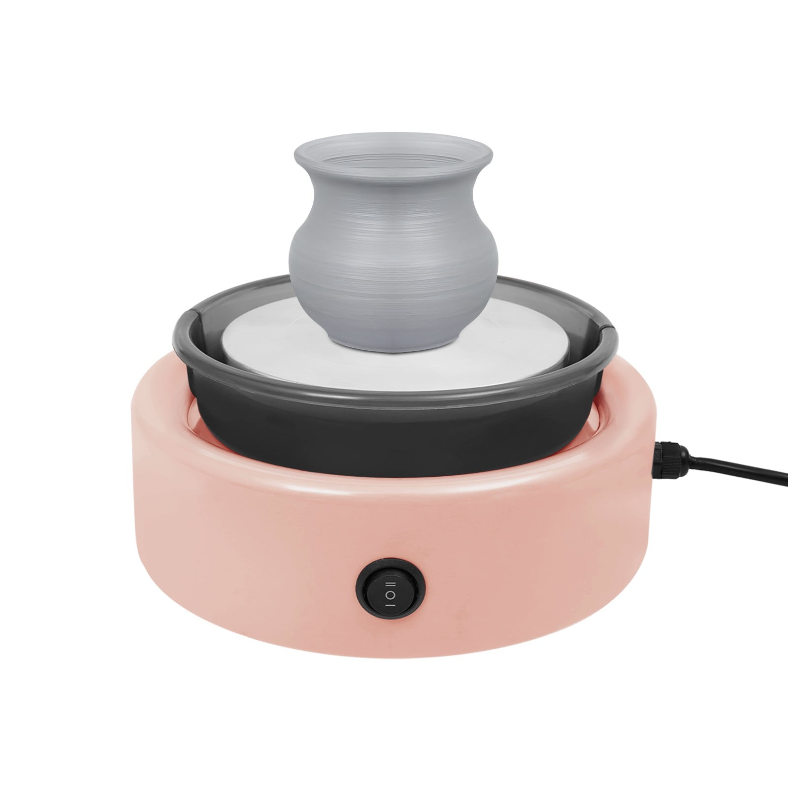 Ceramic Drawing Machine, Adjustable Speed Pottery Wheel with Foot Pedal and Direction Switch, Pink Electric Ceramic Machine for Home Use