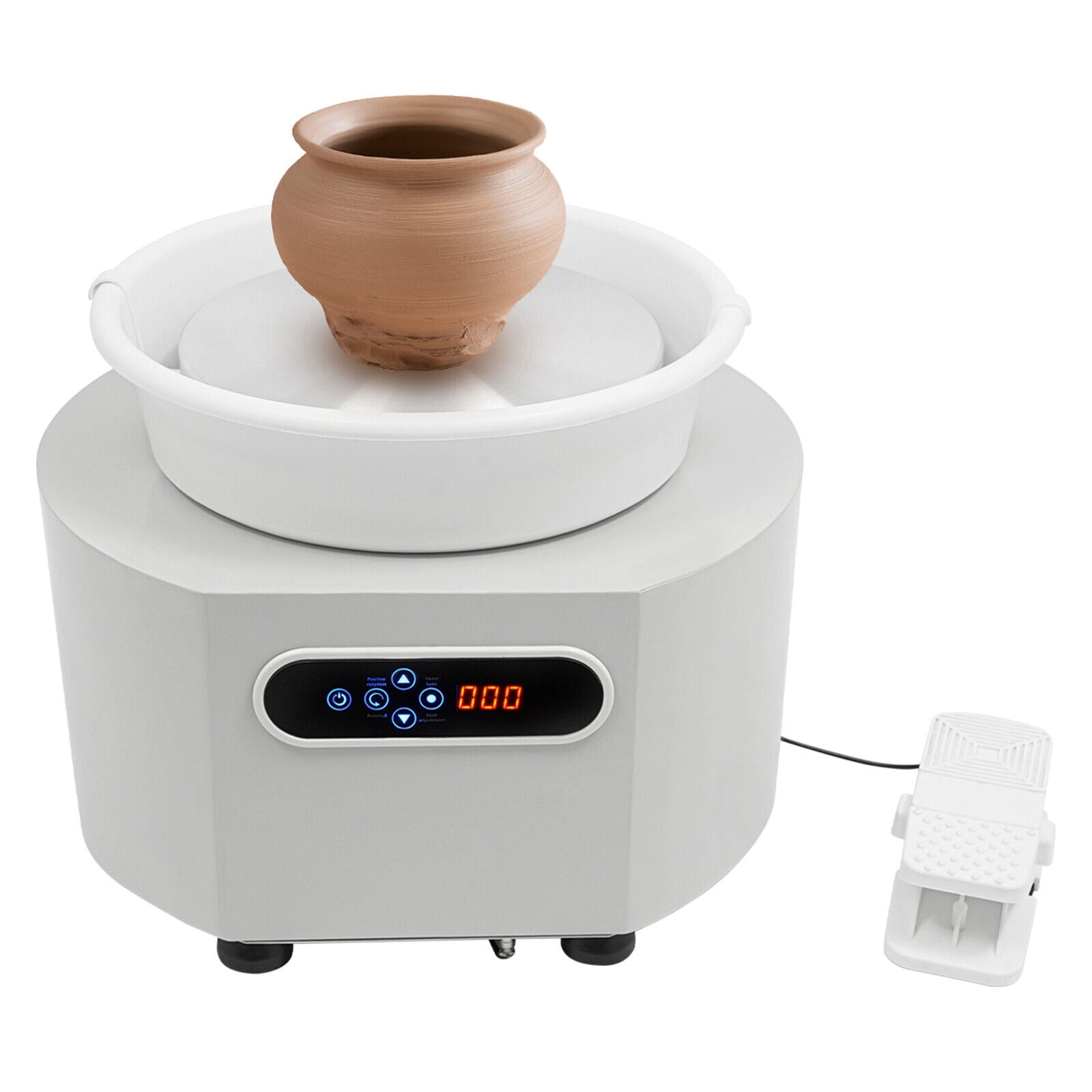 Ceramic Drawing Machine, Professional Pottery Wheel with Variable Speed Control and LCD Screen, High-Power Low-Noise Throwing Wheel for Clay Art