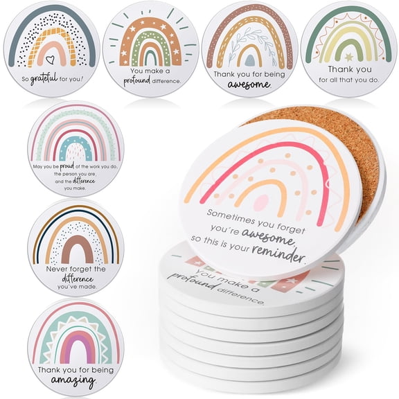 Ceramic Drink Coasters Fresh Style 24 Count Thank You Appreciation Gift