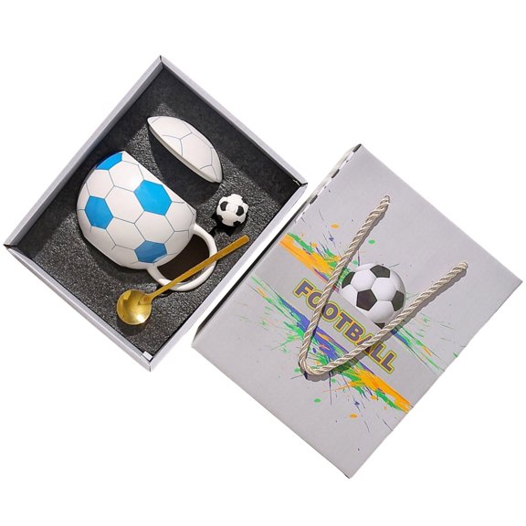 Ceramic Drinking Cup With Soccer Designs 400ml Coffee Mug For Sports Enthusiasts Soccer Theme Drinkware For Home