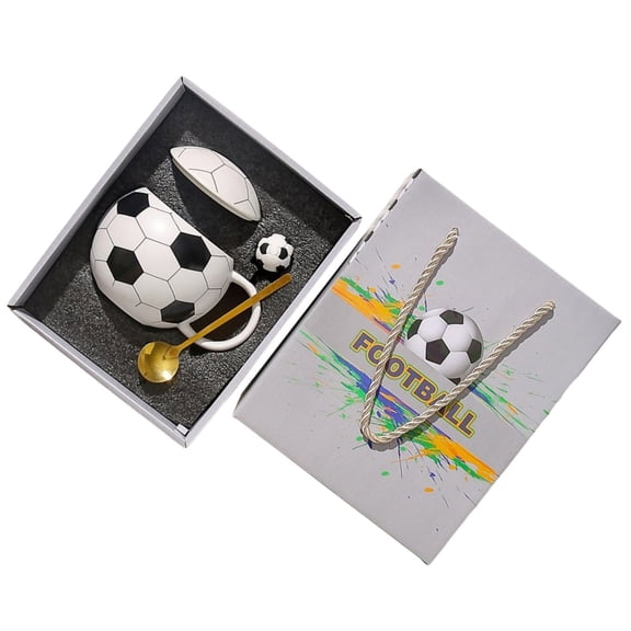 Ceramic Drinking Cup With Soccer Designs 400ml Coffee Mug For Sports Enthusiasts Soccer Theme Drinkware For Home
