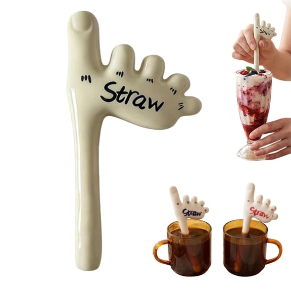 Ceramic Drinking Straw Reusable Toe Shaped Straw, Novelty Party Straw in Mixed Colors