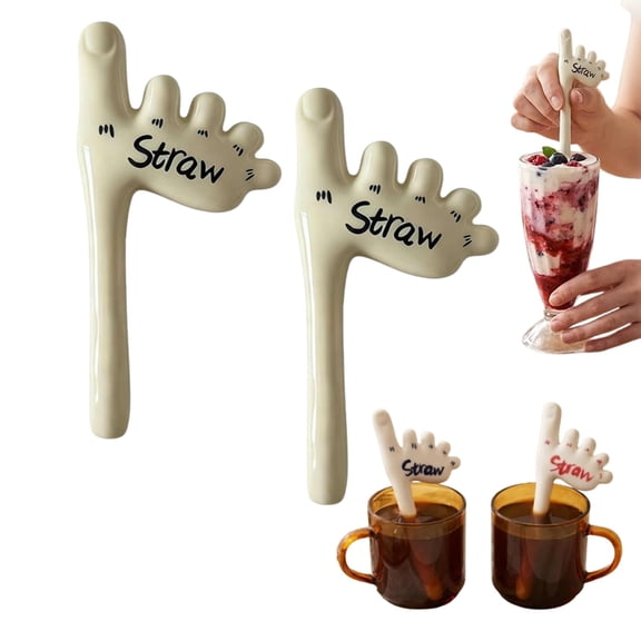 Ceramic Drinking Straw Reusable Toe Shaped Straw, Novelty Party Straw in Mixed Colors