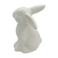 thumbnail image 1 of Ceramic Easter Bunny Figurines, White Rabbit Tabletop Ornament for Home Living Room or Spring Holiday Display, Bunny Statues, 1 of 6