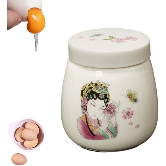 Ceramic Egg Cooker, 220ml Coddle Egg Cups with Lids, Porcelain Soft Boiled Egg Maker for Steamed Egg Dish, Chawanmushi & Dessert, Dishwasher Safe Breakfast Cups