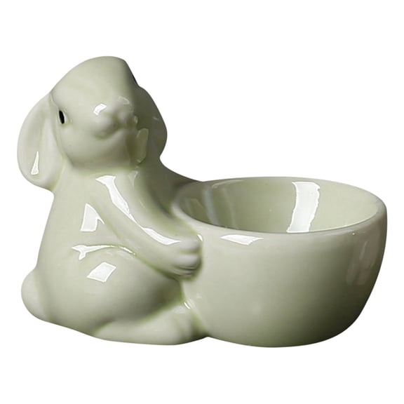Ceramic Egg Cup Porcelain Single Egg Stand Holder | Easter Bunny Egg Stand Decoration for Soft Boiled Egg | Cute Kitchen Gadgets, Home Decor & Unique Kitchen Utensils Gift