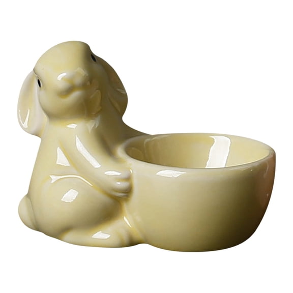 Ceramic Egg Cup Porcelain Single Egg Stand Holder | Easter Bunny Egg Stand Decoration for Soft Boiled Egg | Cute Kitchen Gadgets, Home Decor & Unique Kitchen Utensils Gift
