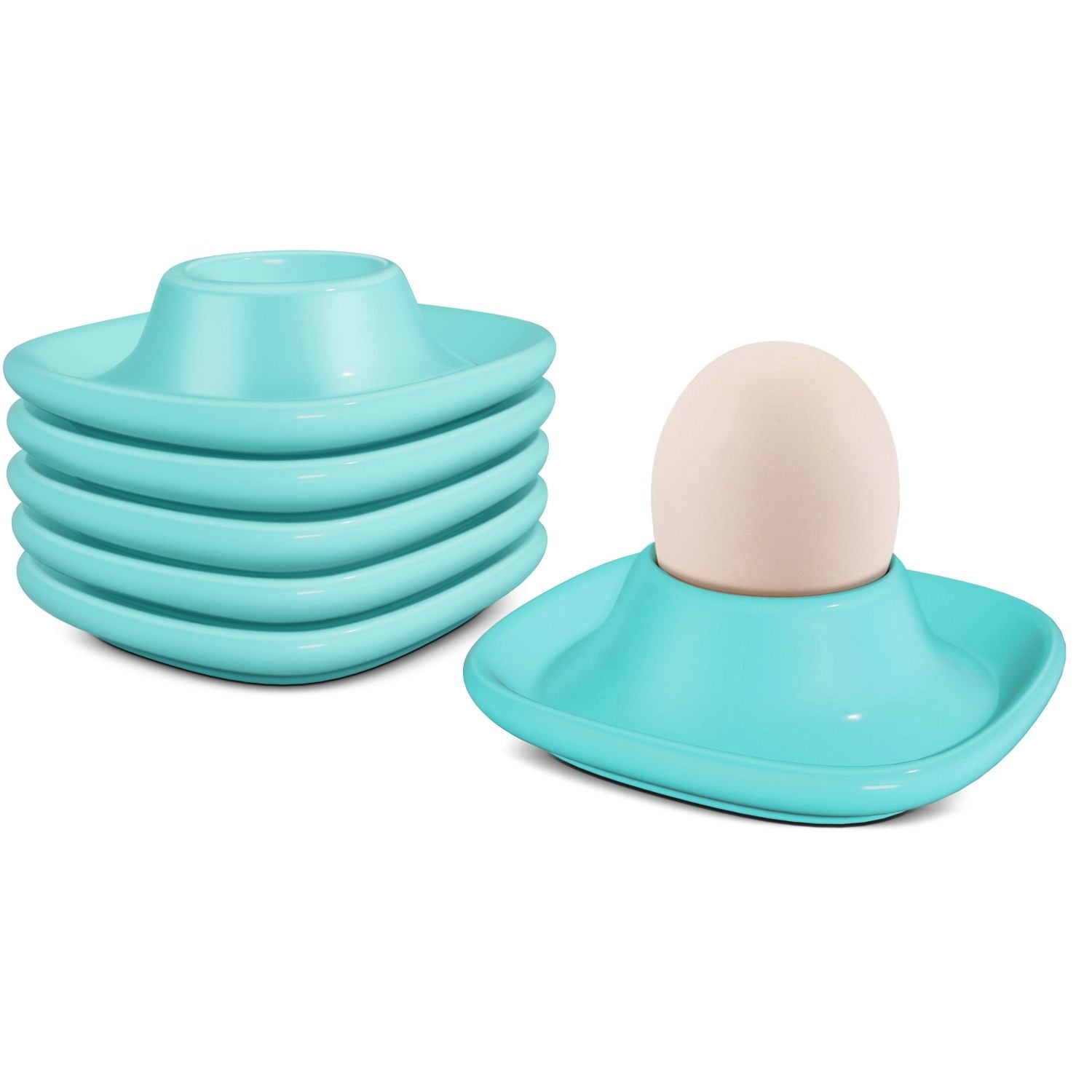 Ceramic Egg Cups Set of 6 Half Dozen Pack, Porcelain Hard Soft Boiled ...