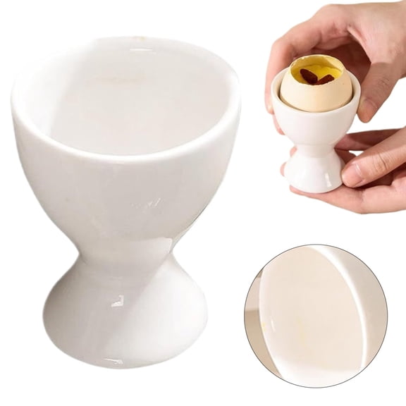 Ceramic Egg Cups for Soft Boiled Eggs, Non Slip Poached Egg Holder, Reusable Breakfast Egg Cups for Kitchen
