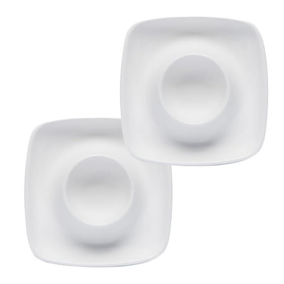 Ceramic Egg Holder Tray Soft Boiled Egg Cups for Breakfast Easy Clean Dishwasher Safe Kitchen Restaurant Serving Dish White Rectangle Egg Serving Platter