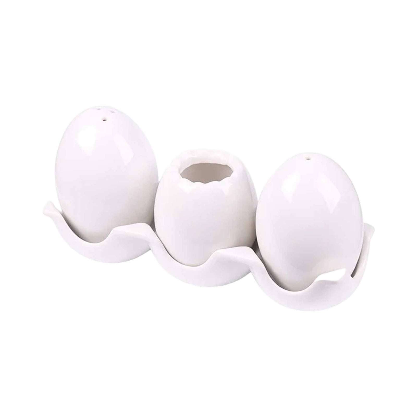Ceramic Egg-Shaped Seasoning Bottles Kitchen Spice Jars - Creative Egg Design with Tray Suitable for Salt Pepper Spices, Ceramic Material - Home Kitchen Dining Table Cooking Baking Daily Use