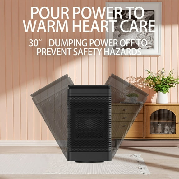 Ceramic Electric Space Heater Black, 1500W, 3 Heat Settings, remote Control