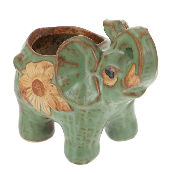 Breathable Flower Ceramic Pot Elephant Planter Pots Succulent Terrarium