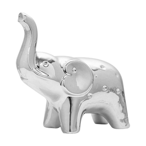 Ceramic Elephant Sculpture Ornament,Rose Gold,Silver,Golden Elephant Statue Home Ornament Decor,Modern Style Elephant Figurines Desktop Ornament for Living Room Bedroom Home Decor