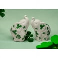 thumbnail image 1 of Ceramic Elephant Shamrock Salt Pepper Shakers 3.5 inch St Patricks Day, 1 of 4