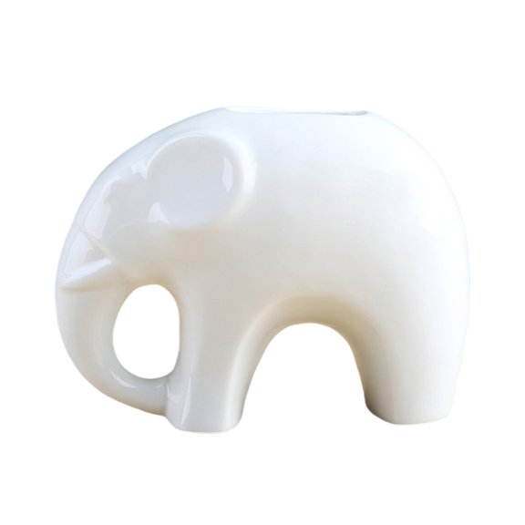 Toyandona Fine Workmanship Ceramic Elephant Planter White Ideal for Cactus
