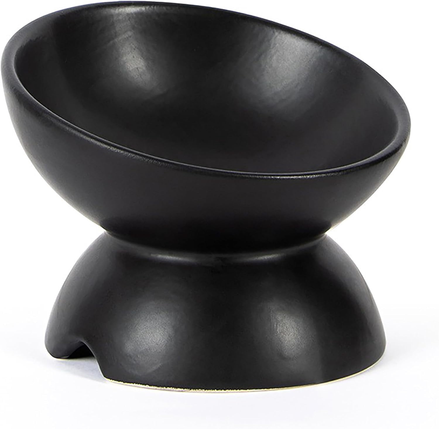Ceramic Elevated Cat Food Bowl - 5 Oz Capacity, 15° Tilted Design, Anti-Vomiting & Whisker Friendly For Kittens & Small Dogs