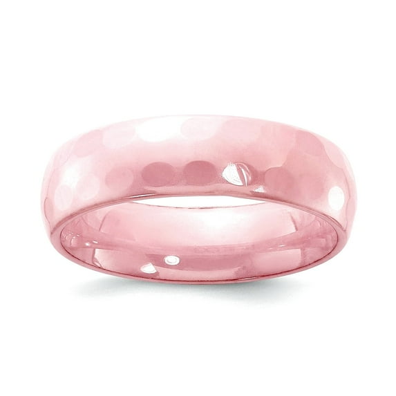 Ceramic Engravable Pink Faceted 6mm Polished Band Ring Size 9 Jewelry Gifts for Women