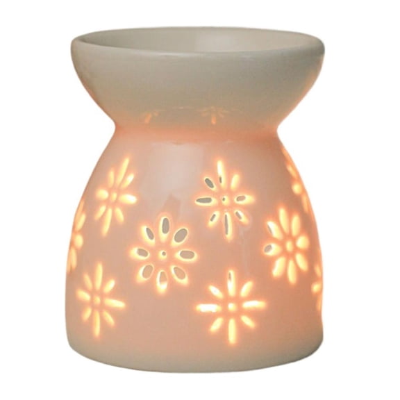 Ceramic Essential Oil Burner & Aroma Diffuser with Hollow Design for Home Decor