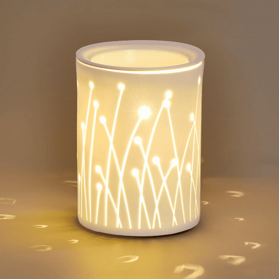 Ceramic Essential Oil Burner Aromatherapy, 3-in-1 Candle Wax Melt Warmer, Fragrance Melter White for Home Office Bedroom Aromatherapy Gift Decor, Flygrass