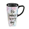 thumbnail image 1 of Ceramic FLOMO 360 Travel Cup, 17 oz., Be A Badass Everyday, 1 of 1