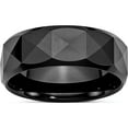 thumbnail image 1 of Ceramic Faceted Black 8mm Polished Beveled Edge Band (Size 6.5) Made In China cer13-6.5, 1 of 5