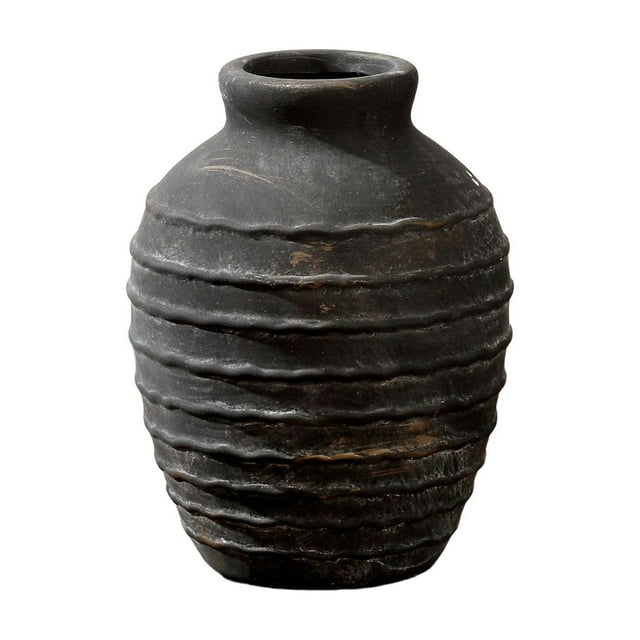 Ceramic Farmhouse Vase Rustic Decor, 6.9 Inch Pottery Decorative Flower Vases, Minimalist Decorative Vases for Home Decor, Table, Living Room, Shelf, Mantel Decoration