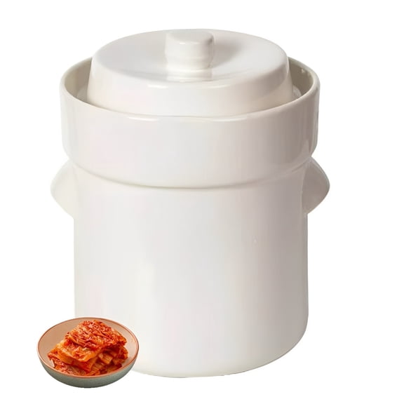 Ceramic Fermentation Jar, Sealed Vegetables Kimchi Jar Canister, With Water Seal for Vegetable Fermenting and Sauerkraut Storage