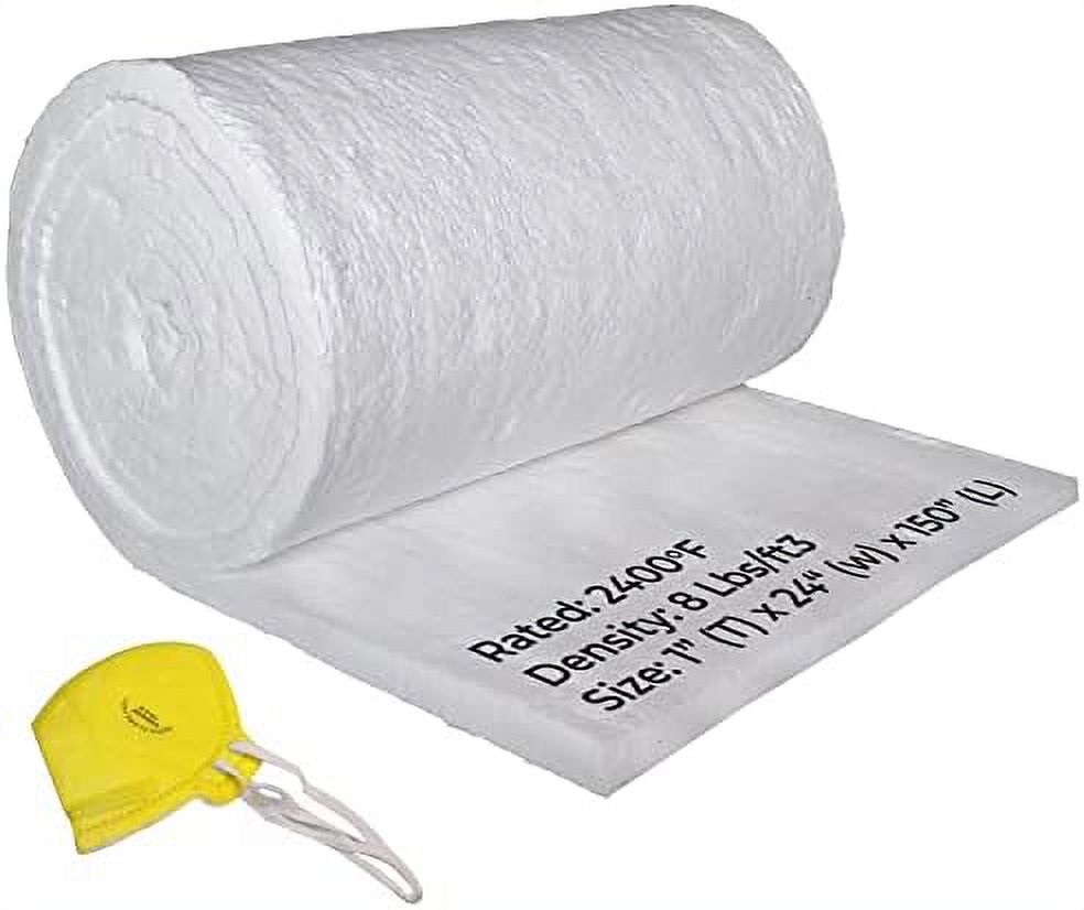 Ceramic Fiber Blanket, 8 Density 2400F, 1" X 24" X 150", High