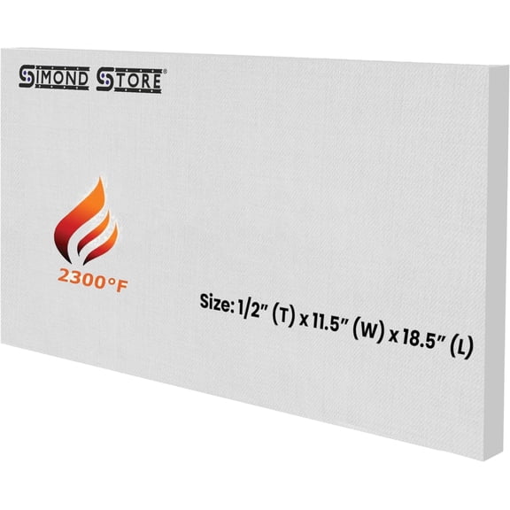 Ceramic Fiber Insulation Baffle Board - Ceramic Fiber Board - 1/2 x 11.5 x 18.5 Fire Board - Replacement Refractory Insulation for US Stove Model 3000, 88145 2300F Rated