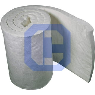 Ceramic Fiber Insulation Blanket - 2 x 24 x 24” - 2400F 8#Density - Fireproof Insulation Blanket for Fireplace, Propane Forge, Stove, Kiln