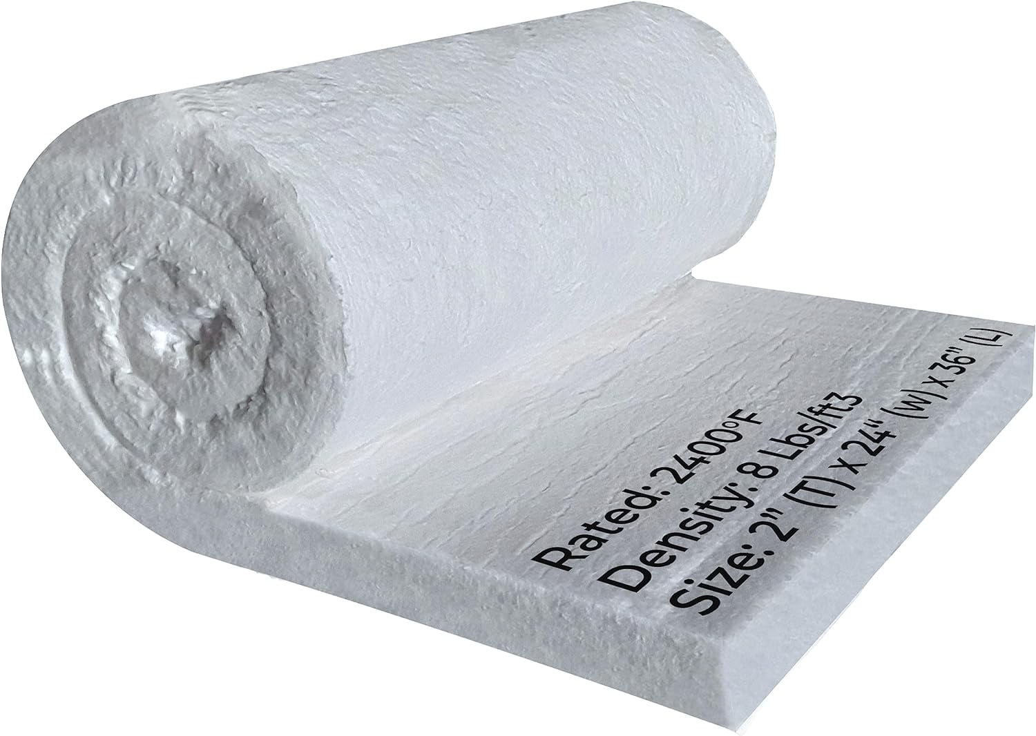 Ceramic Fiber Insulation Blanket 2" X 24" X 36” 2400F 8 Density