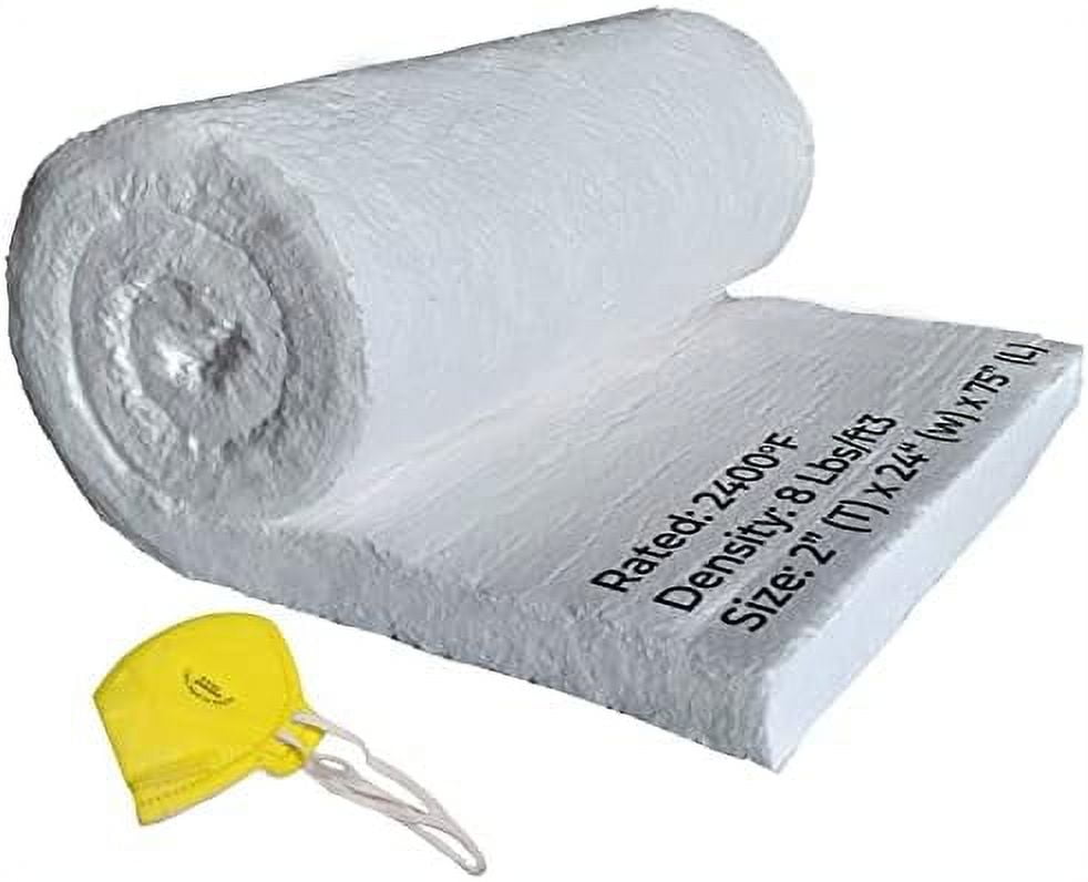 Ceramic Fiber Insulation Blanket, 2 inch X 24 inches X 75 inches, 8