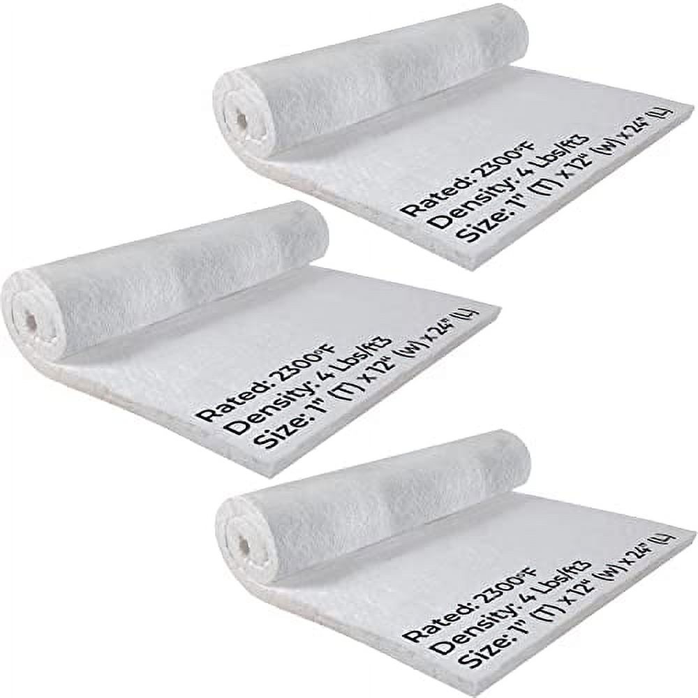 Ceramic Fiber Insulation Blanket, 4 Density 2300F, 1" X 12"X 24