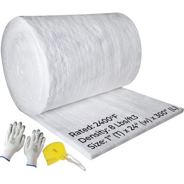 Ceramic Fiber Insulation Blanket 1"x16"x48" | 8# Density 2400°F | SIMOND STORE