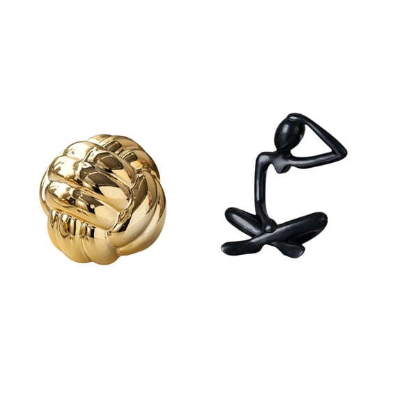Ceramic Figurine Knot Statue Yarn Ball Ornament Creative Ceramic Material for Home Office Shelf Decor