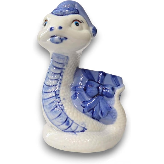 Ceramic Figurine Snake-Piggy Bank 5.5"H Gift for New Year and Christmas Holidays, Symbol of 2025