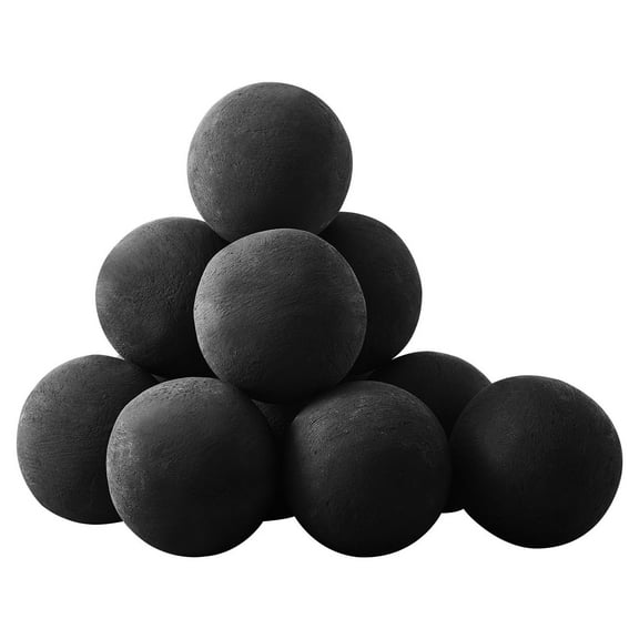 Ceramic Fire Balls 12 Pcs 4 Inch - Fireplace Stones, Reusable Lava Rocks for Patio, Garden & Gas Fire Pits